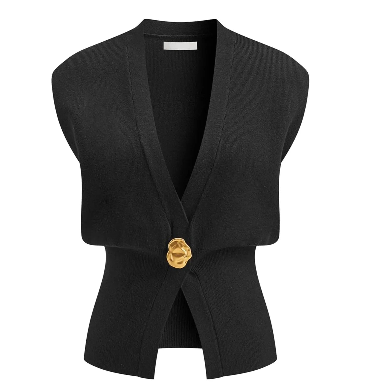 Women's loose V-neck button cardigan in knitted polyester showing colour options