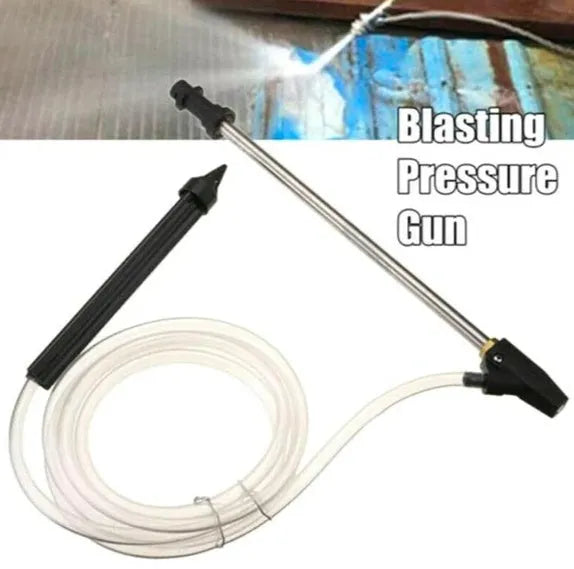 Ceramic derusting nozzle with stainless steel handle and copper connector for Karcher K series pressure washers.