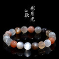 Genuine moonstone bracelet with 8mm single circle beads and colourful moonlight appearance