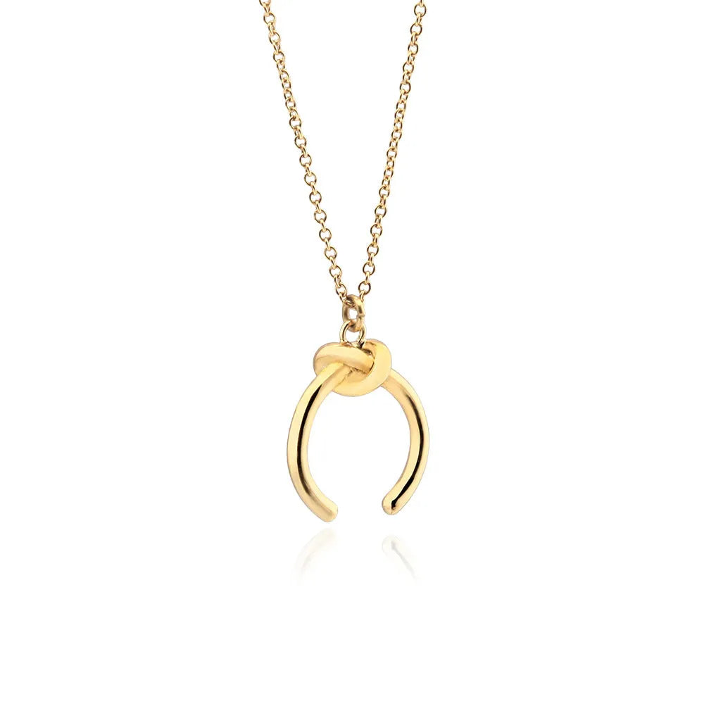 Vintage geometric copper pendant necklace with adjustable cross chain in gold electroplated finish
