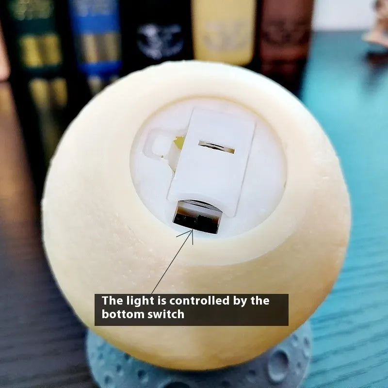 Small night lamp with starry sky and planets design in plastic, half-handmade finish, available in colour options
