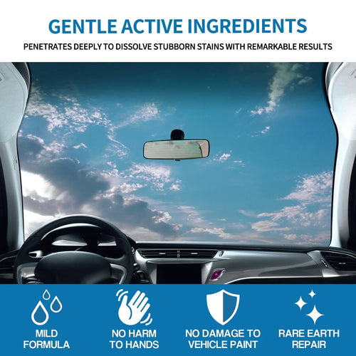 100ml bottle of water-based car foam cleaning agent for paint and interior seats.