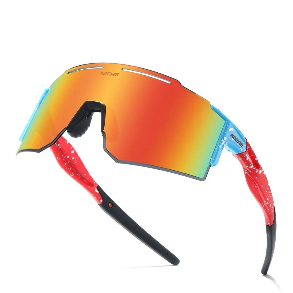 Polarised cycling sunglasses with frameless TR90 frame in sports design