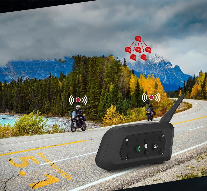 Motorcycle helmet Bluetooth intercom unit with headphones and mounting hardware