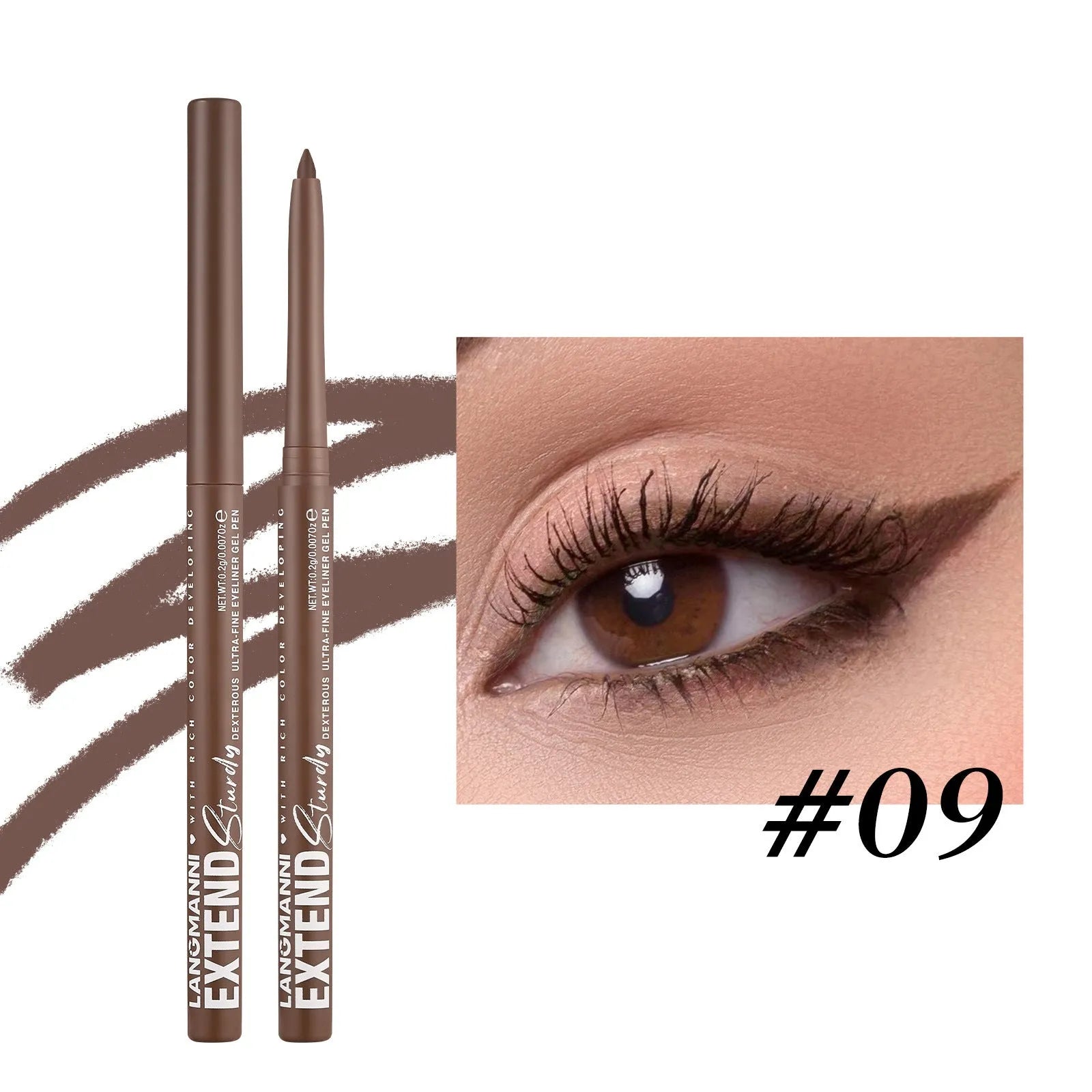 12 colourful eyeliner pencils with matte, glitter, metallic, and pearl finishes in waterproof formula