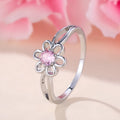 Lady's copper floral hollowed fashion ring with electroplated finish in two colour options
