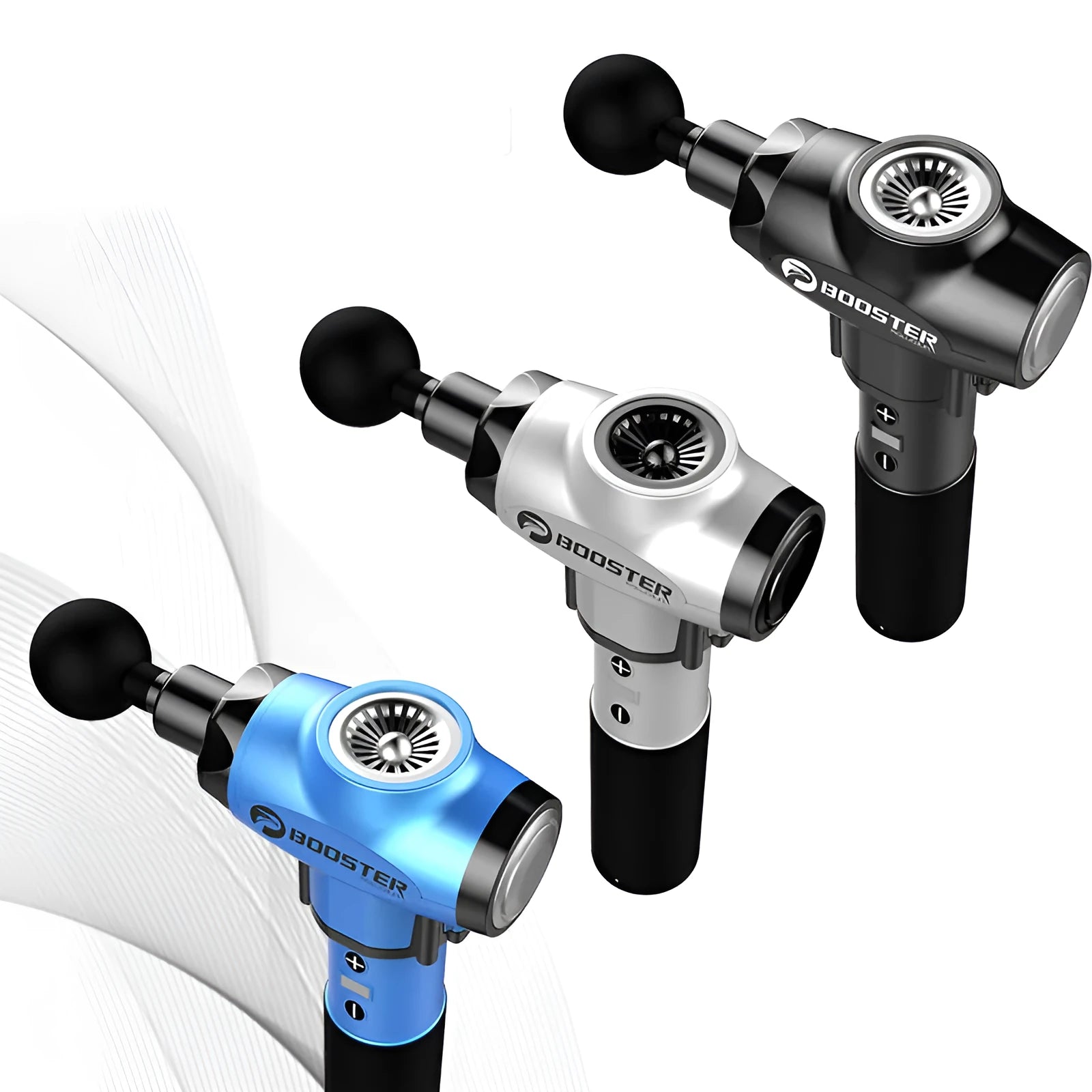 Black and white muscle relaxation massager with adjustable speed up to 3200rpm