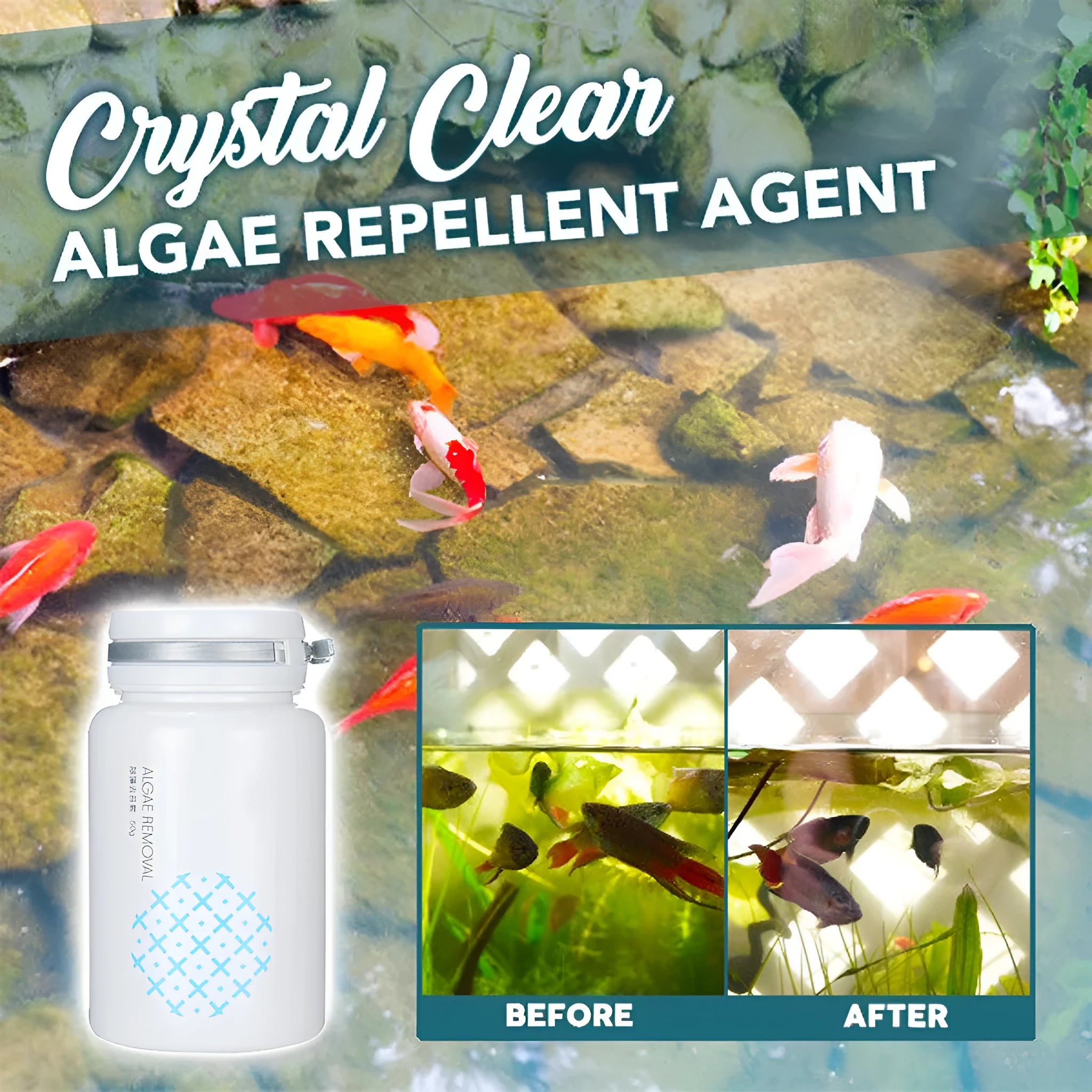 50g swimming pool algaecide tablet for removing green water and preventing algae in pools and aquariums.