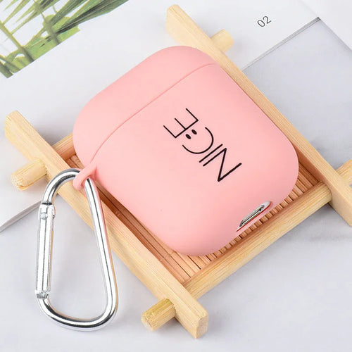 Black and pink PC plastic AirPods earphone cover with decorative style options