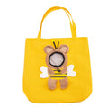 Little Bee Design canvas pet carrier shoulder bag with safety zippers and an adjustable elastic head opening for a cat or small dog.