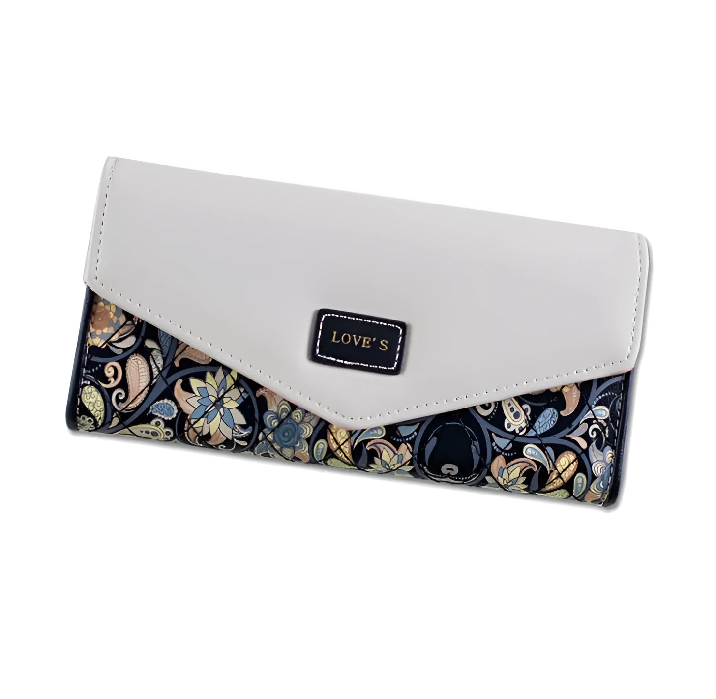 Women's three-fold PU leather student wallet with a clip closure, shown in multiple colour options