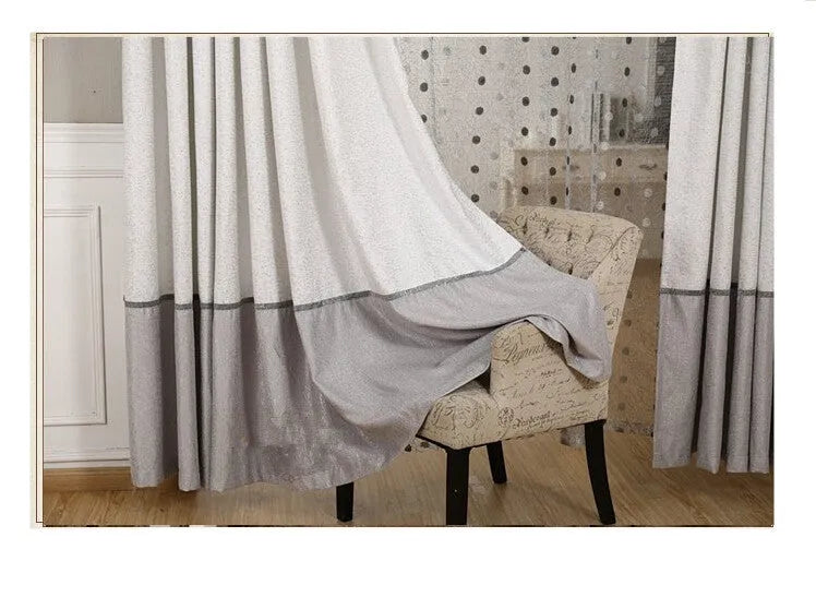 Blackout curtain panel showing heavy fabric texture and header attachment options