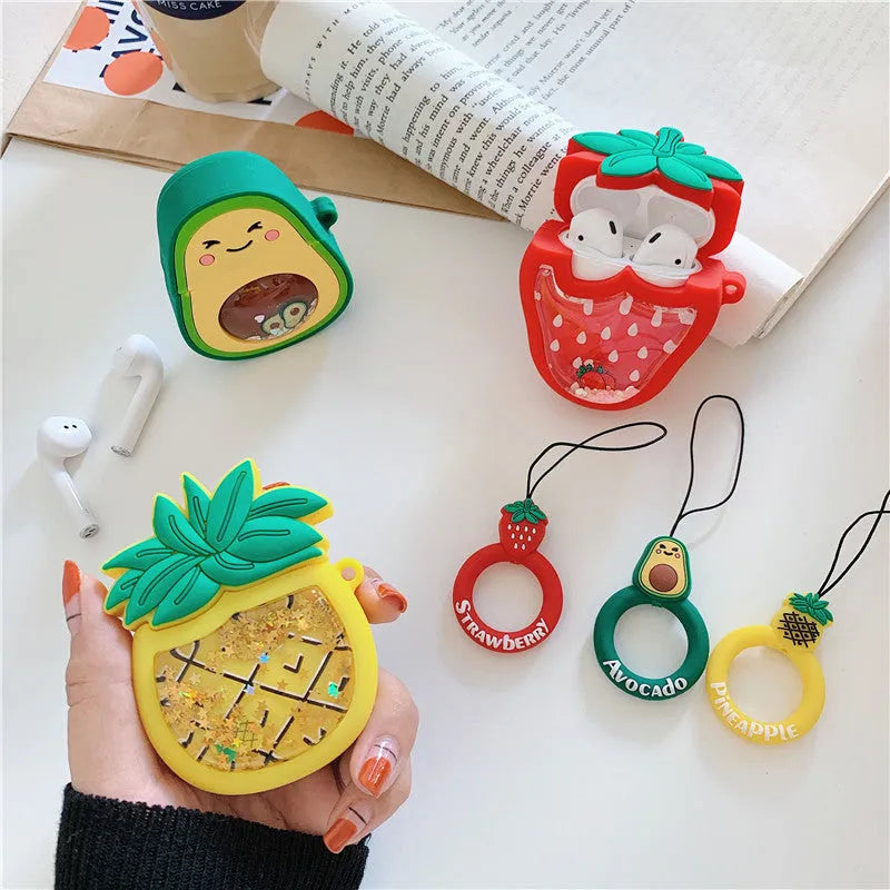 Cartoon silicone protective case for Apple AirPods 1 2 charging case in avocado style