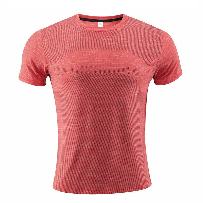 Athletic short sleeve t-shirt for running and basketball in polyester spandex fabric