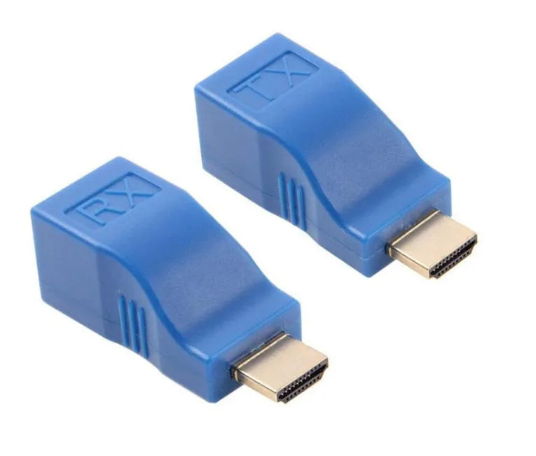HDMI extender transmitter and receiver units with Cat-5e/6 cable for 30 metre 1080P signal extension