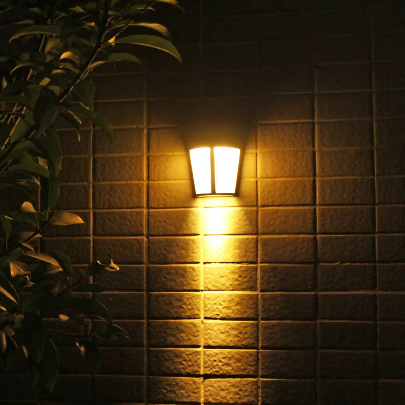 Solar wall lamp with 6 LED lights for outdoor garden and courtyard illumination