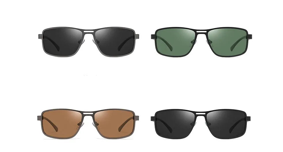 Men's polarized sunglasses with TR90 frame and TAC lens in black with grey film finish