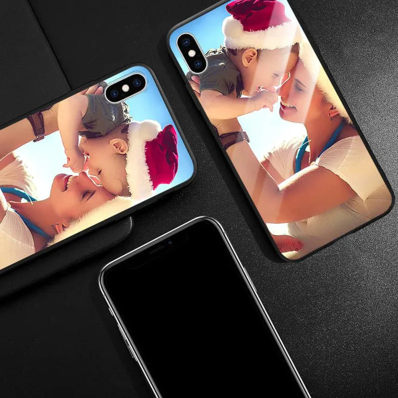 Patterned compatible iPhone case with raised bumper edge and precision cut outs for camera and ports