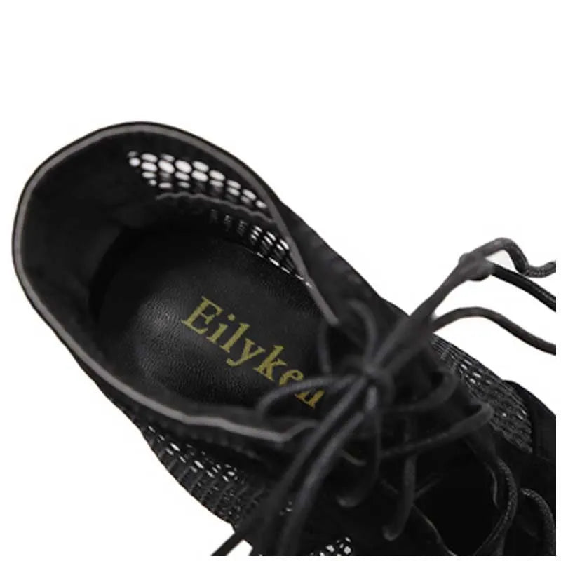 Black suede women's lace-up high heel shoes with 11.5cm heel