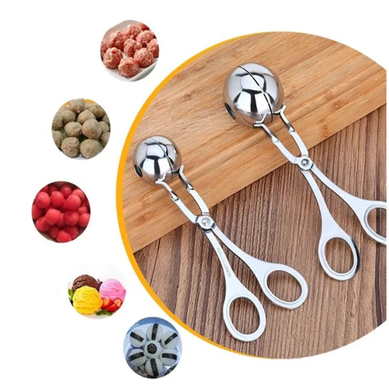 Stainless steel meatball scoop with non stick surface, 16cm length, M size 4.8cm diameter