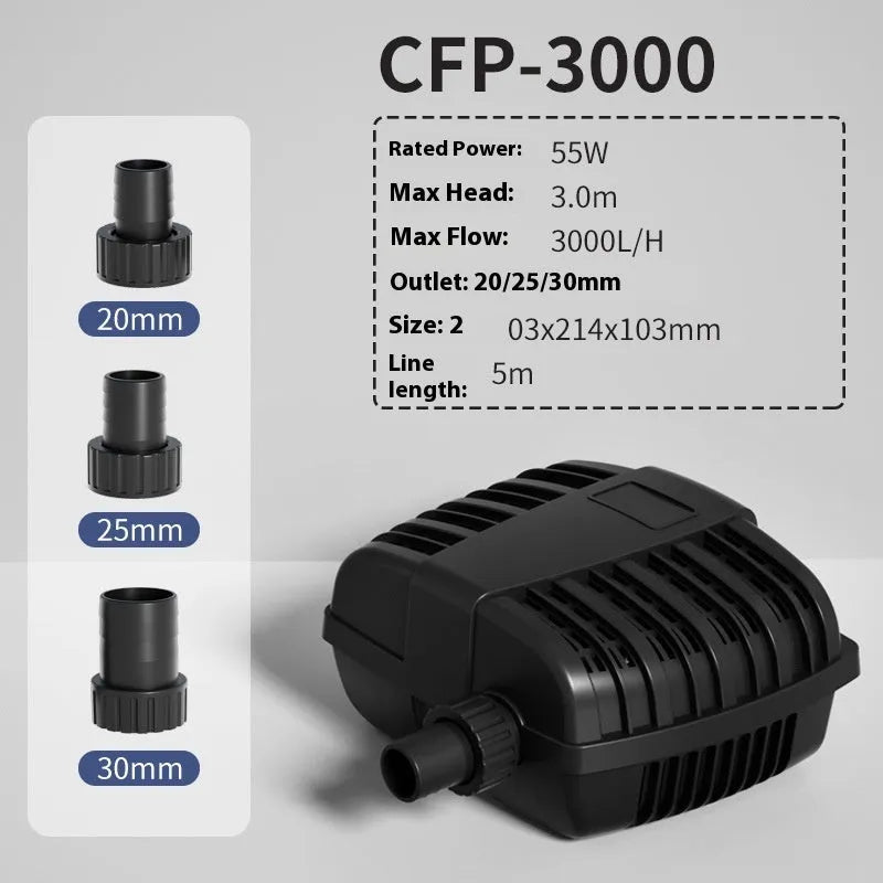 CFP series horizontal plastic fish pond filter pump for large flow garden pond and aquaculture systems.