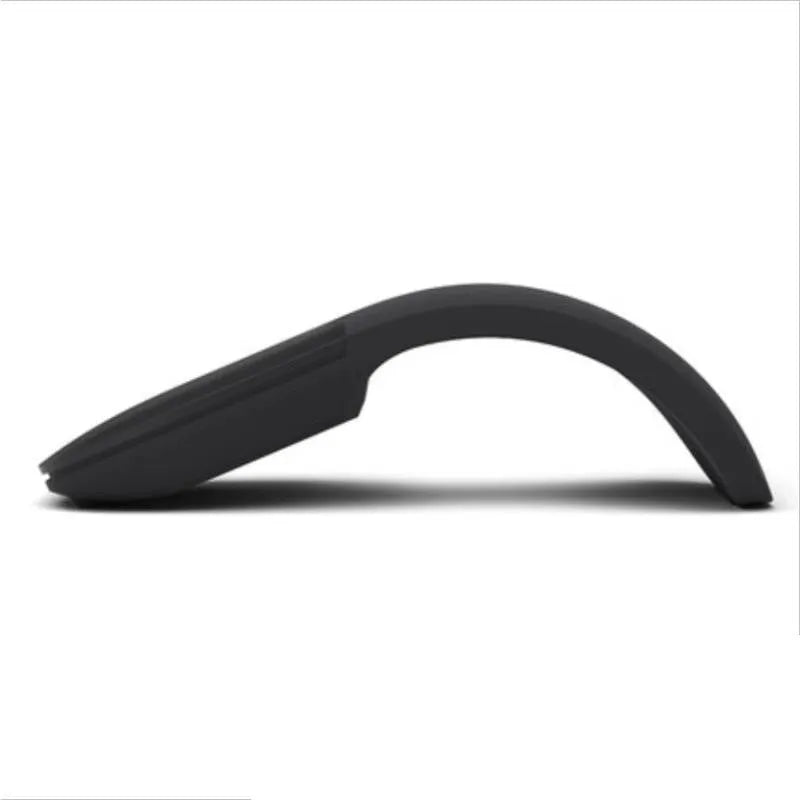 Black Bluetooth 4.0 folding touch wireless mouse shown in compact and folded position.