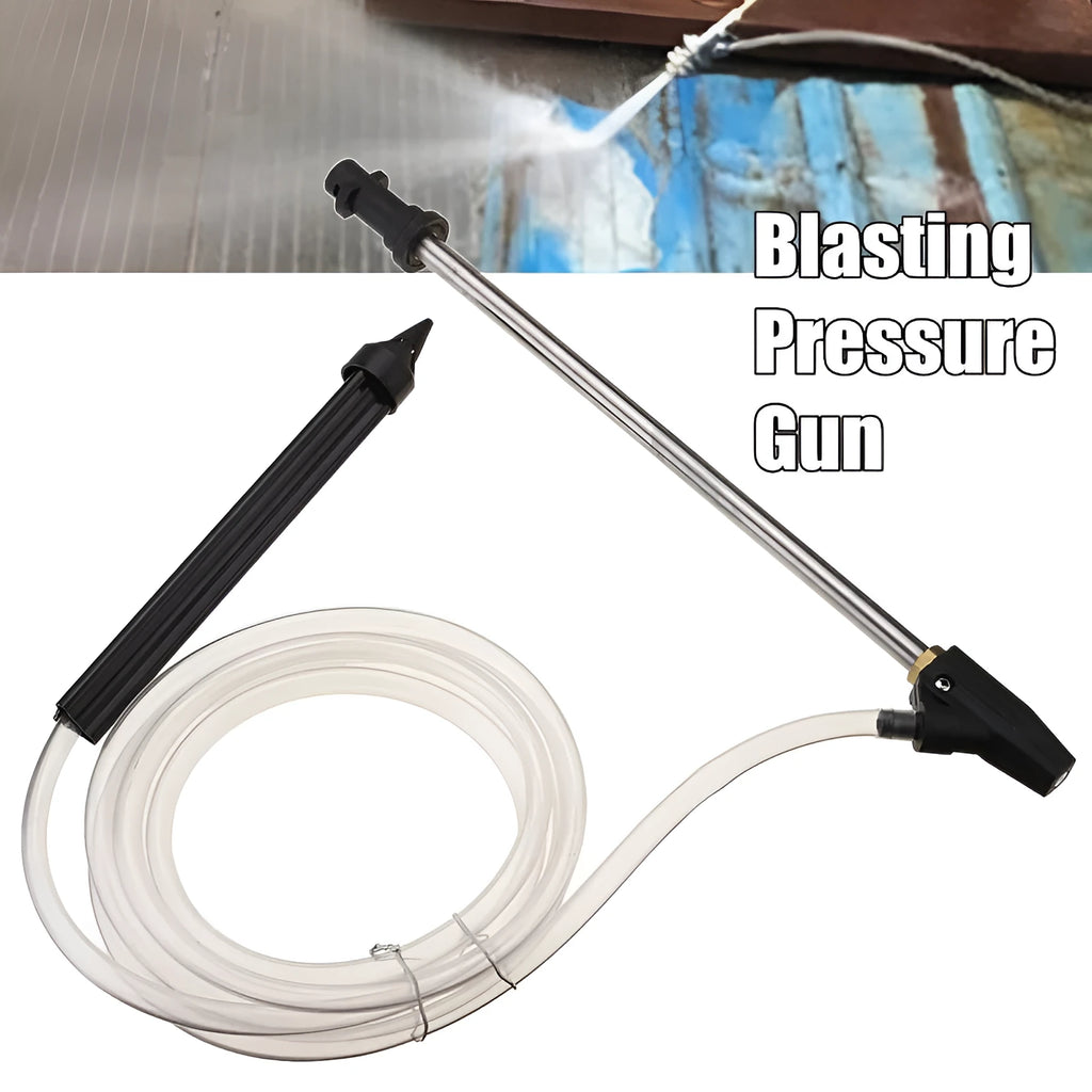 Ceramic derusting nozzle with stainless steel handle and copper connector for Karcher K series pressure washers.