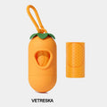 Thickened plastic dog poo bag holder capsule with scented biodegradable refill in strawberry, orange or cherry blossom design