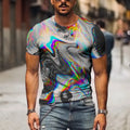 Men 3D graphic casual t-shirt short sleeve pullover size XXS to 6XL mesh fabric digital print