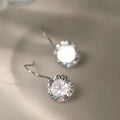 Women's copper geometric round zircon earrings casual style