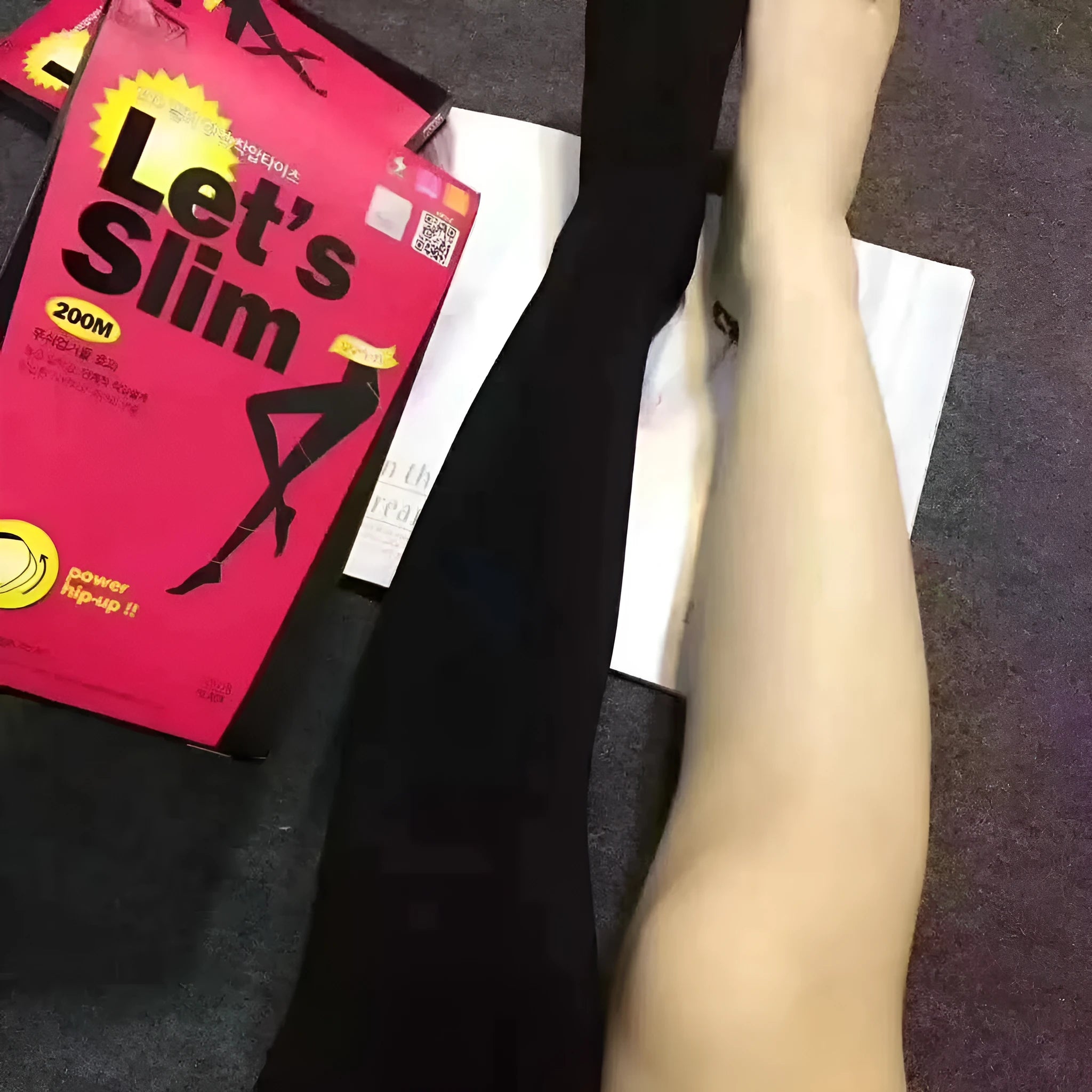 Beige and black stovepipe compression socks for hip and abdomen support