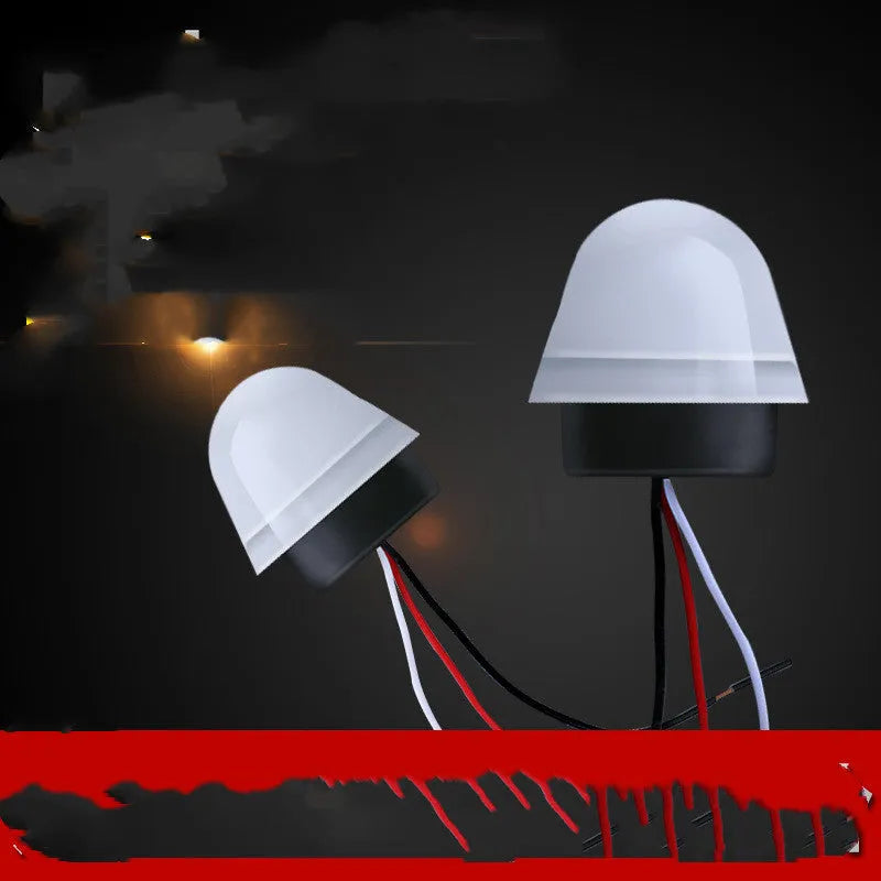 White automatic induction street lamp with motion sensor for outdoor garden or driveway lighting