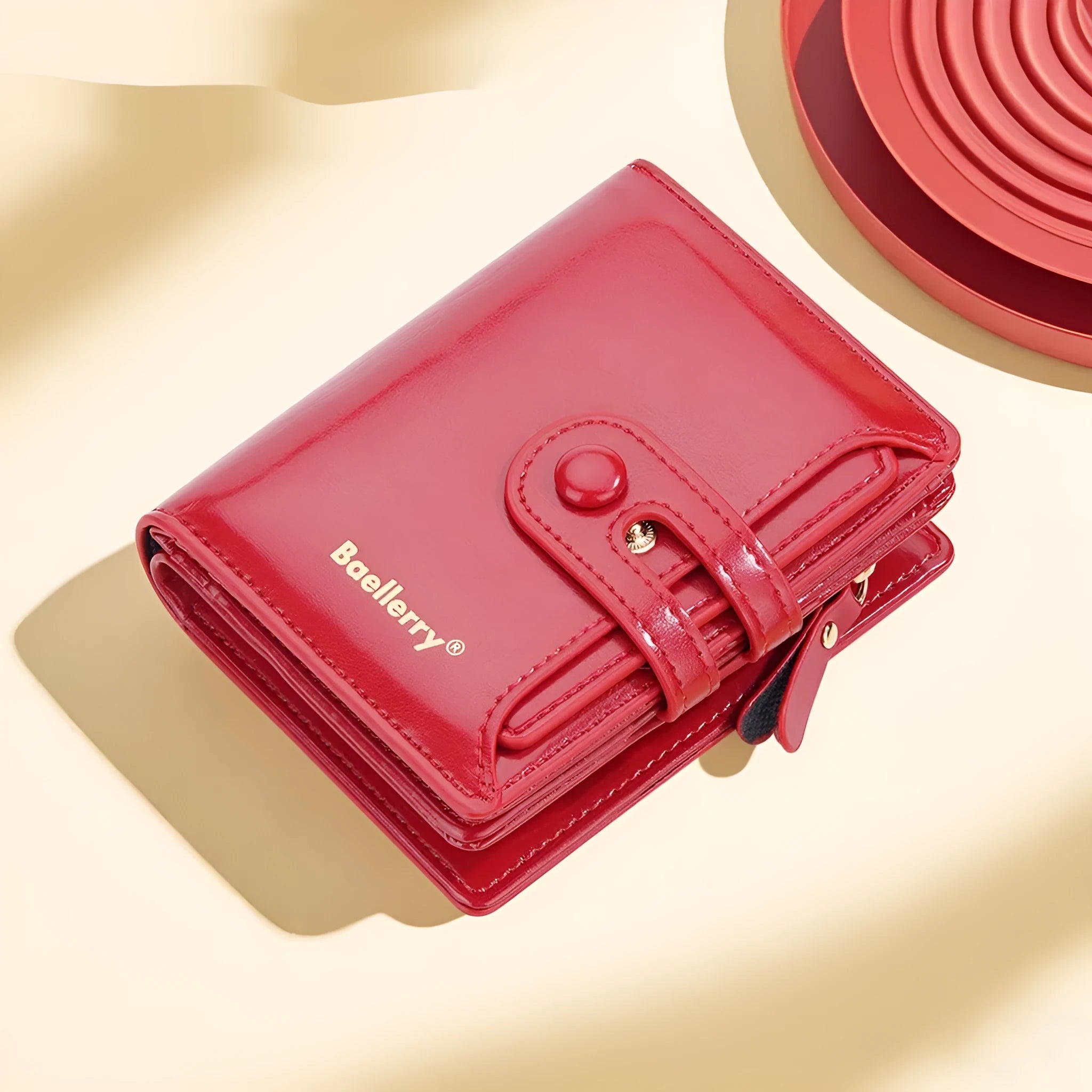 Women's PU leather card holder wallet in various colours showing polyester lining