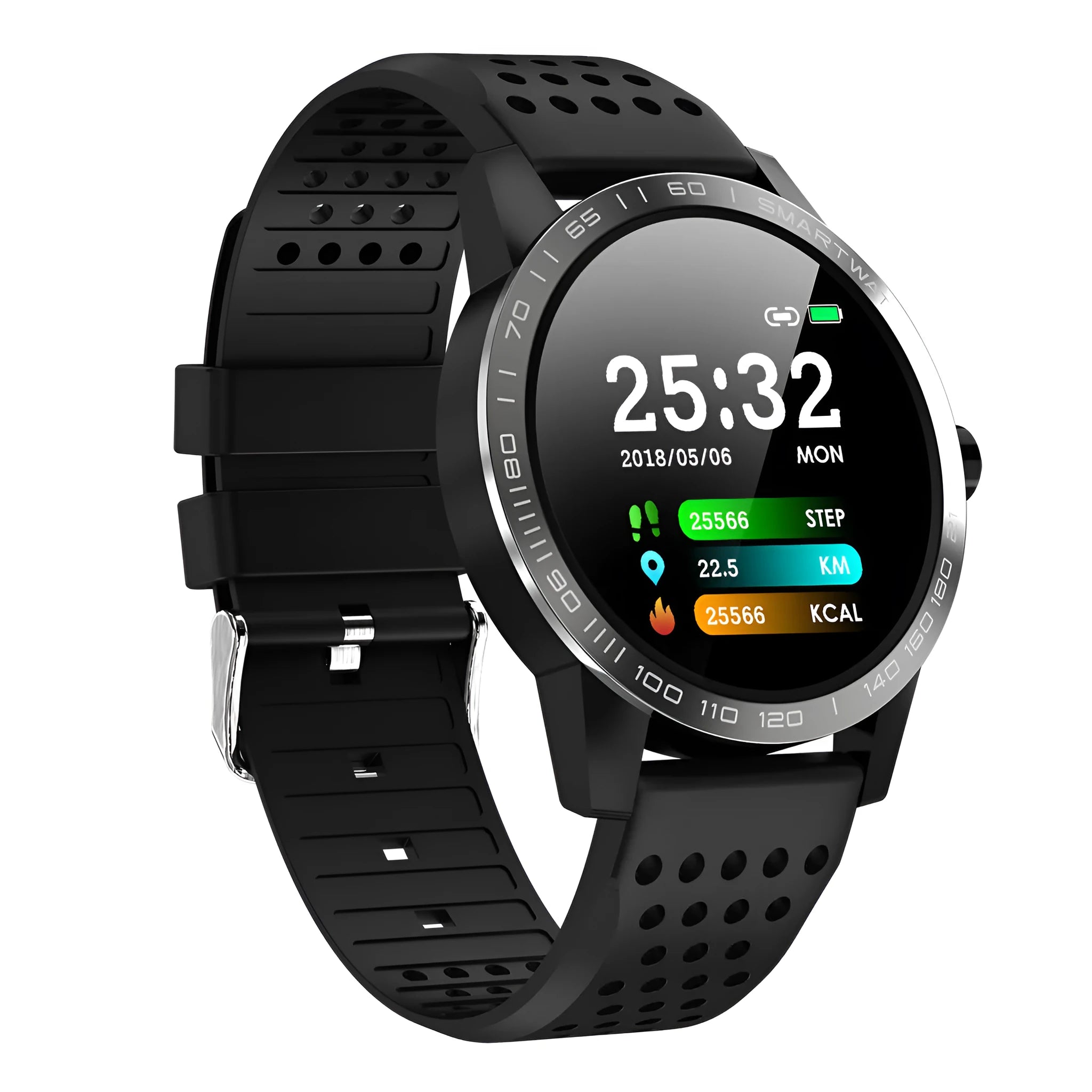 T2 smart bracelet with 1.3-inch colour screen showing heart rate and step count display