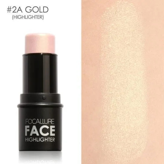 Four shade options of a cream stick face contour highlighter on a white background.
