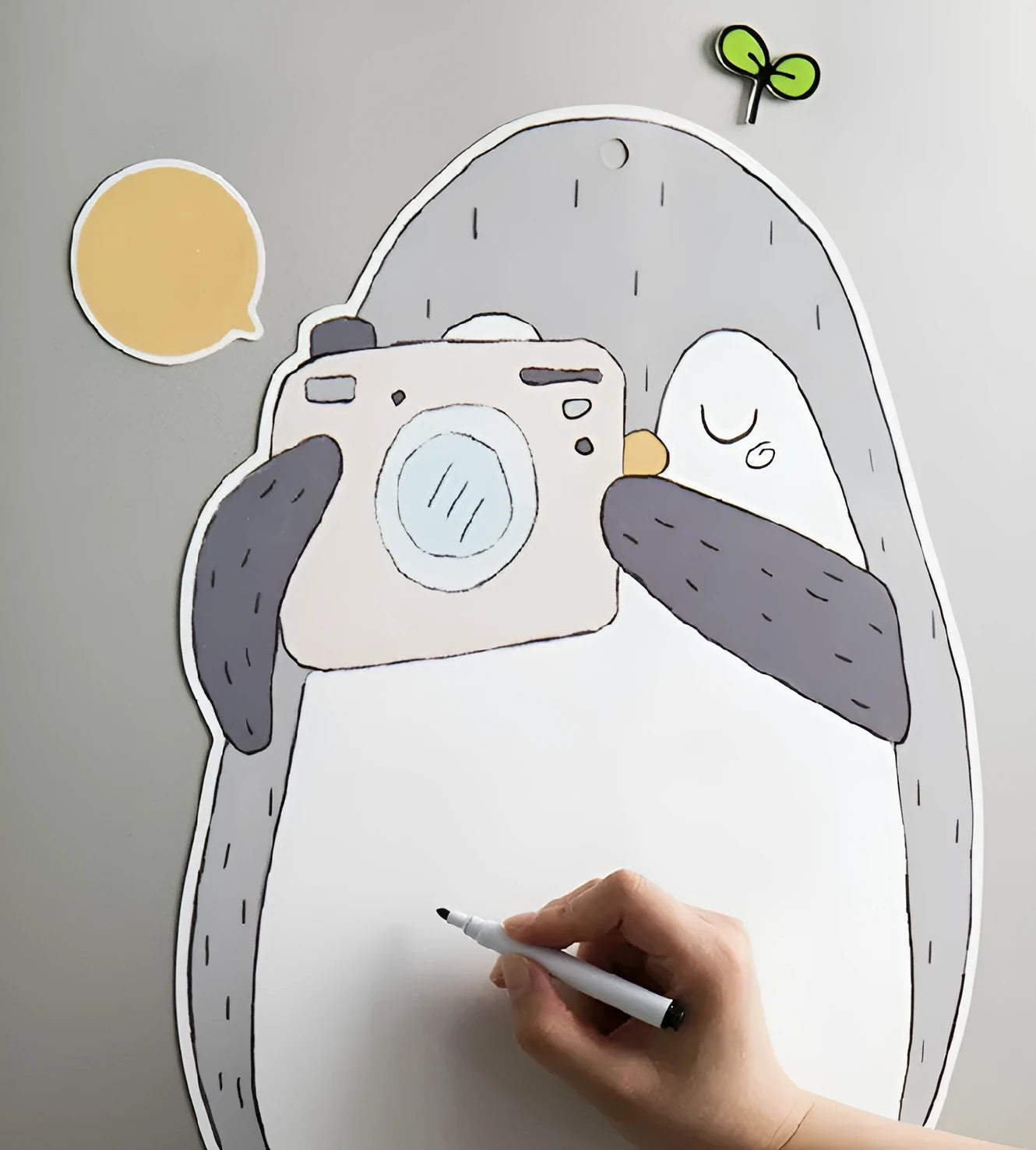 Penguin themed creative ins Nordic style refrigerator message board measuring 45cm by 30cm