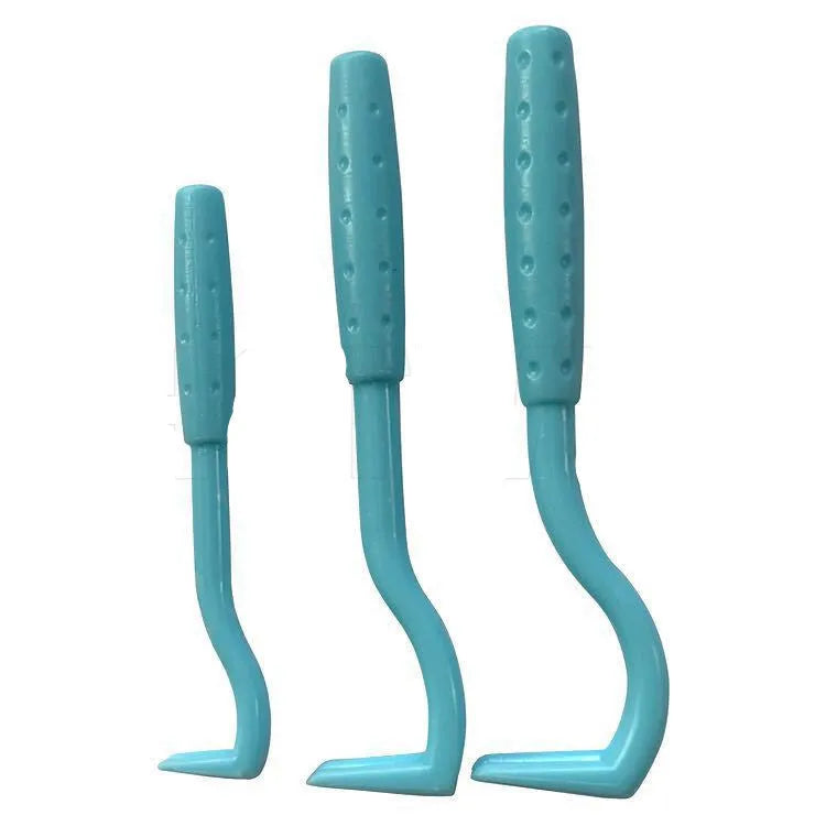 Blue plastic flea tick extractor for safe manual removal of ticks from pets