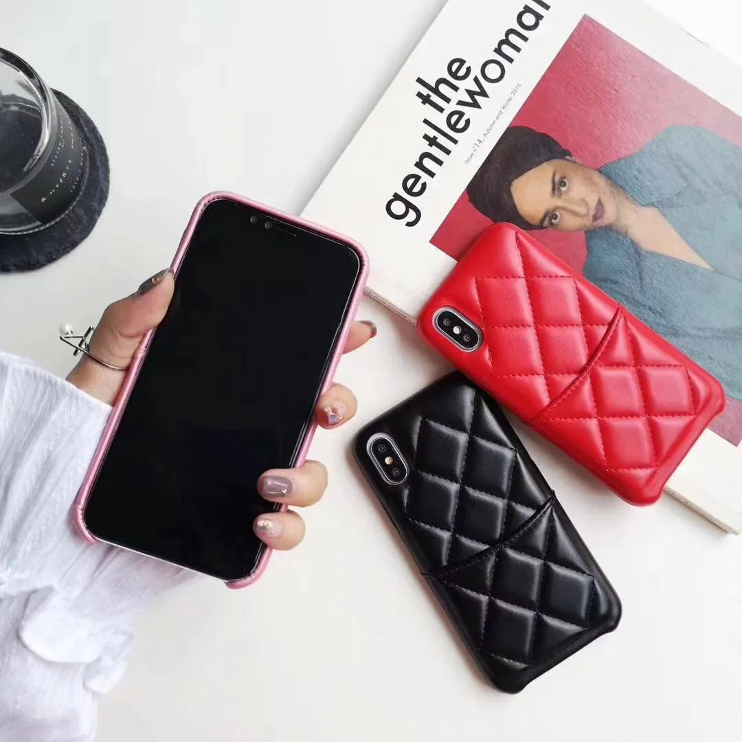 Black leather phone case for iPhone XS Max and other compatible models