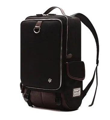 Men's modern Korean Oxford cloth backpack in army green colour, showing large capacity design.