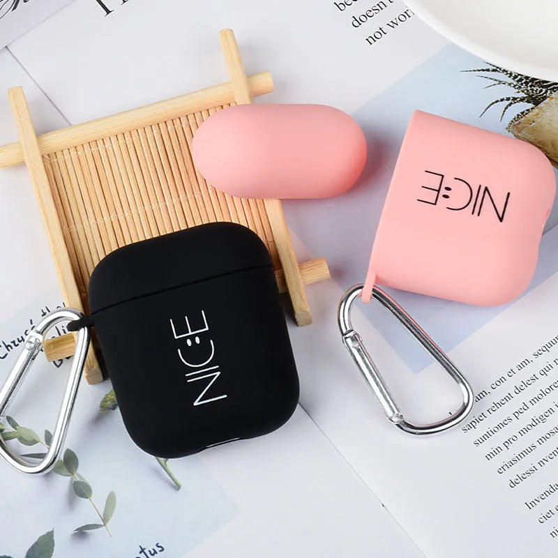 Black and pink PC plastic AirPods earphone cover with decorative style options