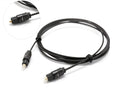 OD2.2 digital optical audio cable with PVC jacket shown in various lengths for home theatre use.