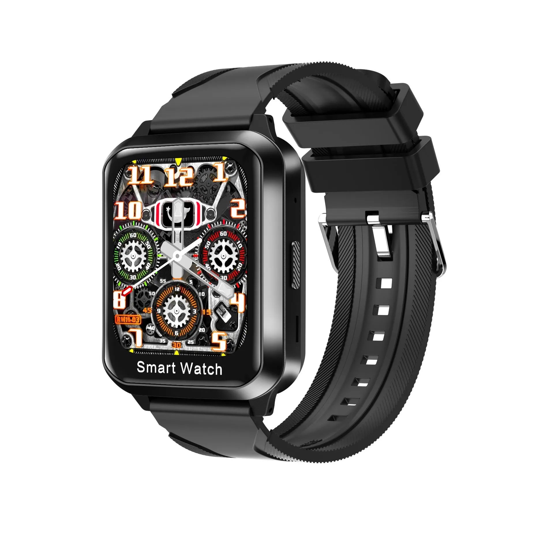 Bluetooth smart bracelet with split screen display showing call information on silicone wrist strap