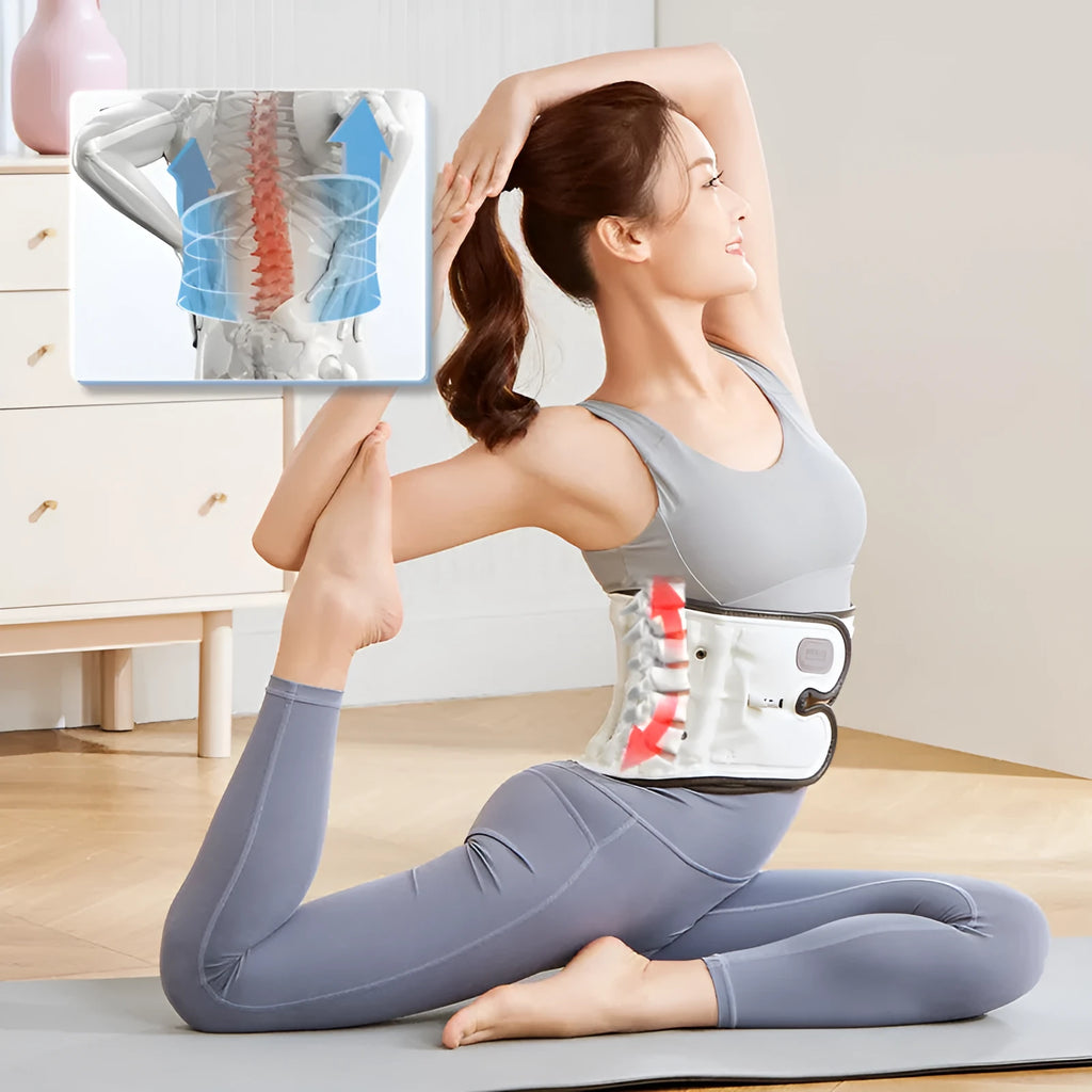 Automatic inflation lumbar disc correction waist supporter in PU material.