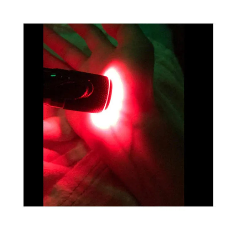 Black aluminum alloy smart vein locator with red LED light for medical and tactical use