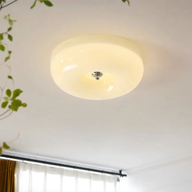 American style three-colour light bedroom ceiling lamp in cream and white colours