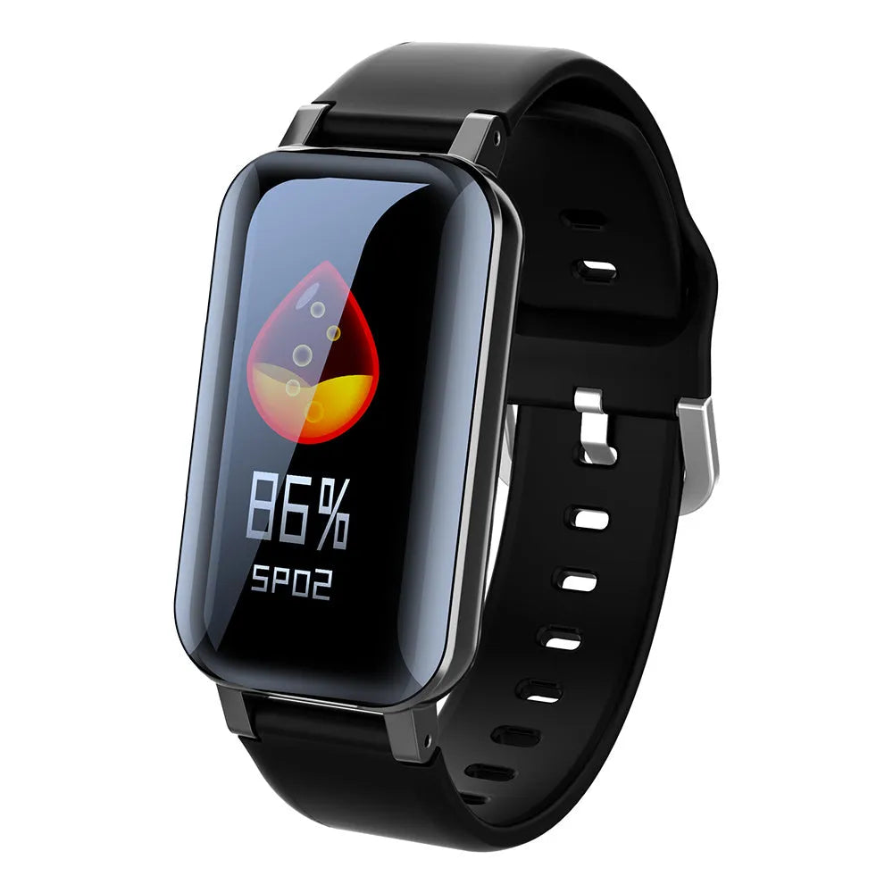 Call Bracelet smart fitness tracker on wrist showing heart rate monitor display