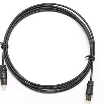OD2.2 digital optical audio cable with PVC jacket shown in various lengths for home theatre use.