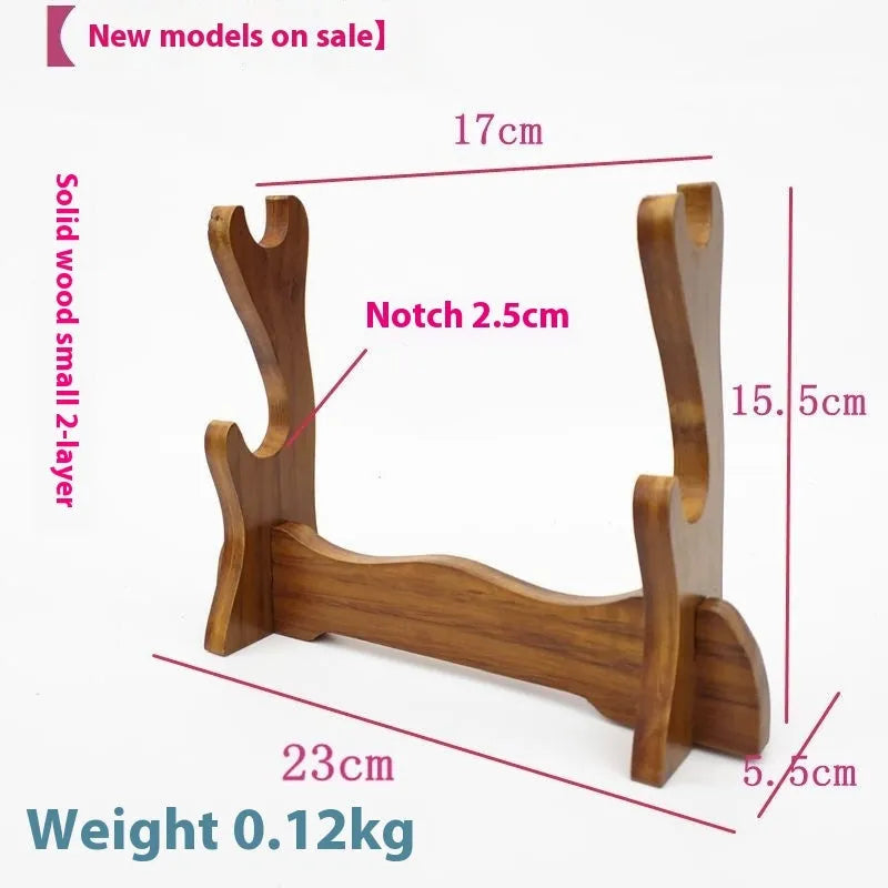 Handmade Chinese-style wooden multi-layer bracket shelf on a wall