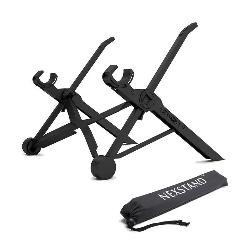 Sagacious black portable folding laptop bracket with carrying case