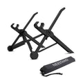 Sagacious black portable folding laptop bracket with carrying case